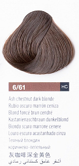 Краска для волос Lakme Chroma 6/61, тёмный блондин коричнево-пепельный, безаммиачная, перманентная, 60 мл