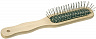 Щетка для волос деревянная с металом узкая TITANIA