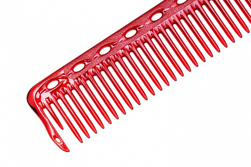 Расческа для стрижки с тонким обушком Y.S.park s339 red, красная, 17.5 см