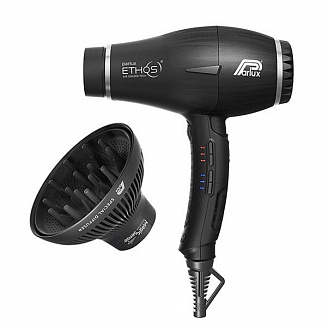 Фен Parlux Ethos+Magic Sense P-ETH+ черный, цифровой, ионизация, с диффузором, 2300 Вт