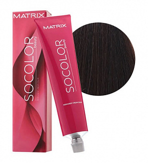 Краска для волос Matrix Socolor Beauty 4MA, шатен мокка пепельный, перманентная, 90 мл