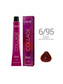 Краска для волос Lakme Collage new 6/95, темный блондин красно-махагоновый, 60 мл