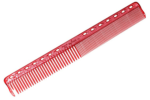 Расческа для стрижки с тонким обушком Y.S.park s339 red, красная, 17.5 см