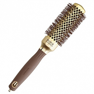 Термобрашинг для укладки волос керамический + ион EXPERT BLOWOUT SHINE Wavy Bristles GoldBrown 35 мм