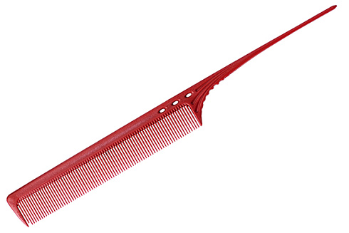 Расчёска супердлинная с хвостиком Y.s.park 106 red, красная, общая длина -25 см