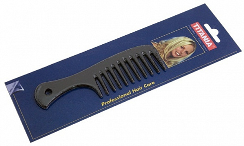 Гребень с ручкой 14,5 см черный TITANIA