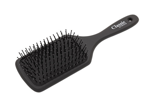 Щетка массажная из натурального дерева большая черная Harizma