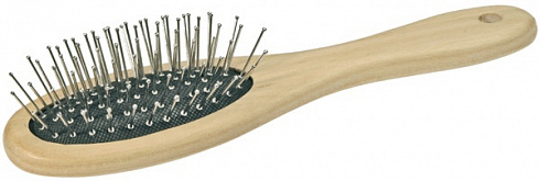 Щетка для волос деревянная с металом малая TITANIA