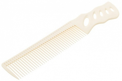 Расчёска с ручкой белая для диагональной стрижки, Y.S.Park