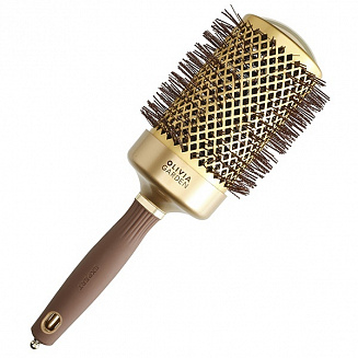 Термобрашинг для укладки волос керамический + ион EXPERT BLOWOUT SHINE Wavy Bristles GoldBrown 65 мм