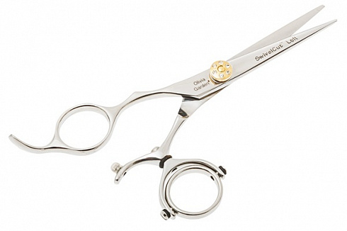 Ножницы для стрижки для левши Olivia Garden Swivelcut 5.75, SH-SW1PC-CL575-BLP, прямые с поворотным кольцом