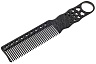 Расчёска Y.s.park 280 soft carbon, черная, карбон,  для стрижки под машинку, 19 см