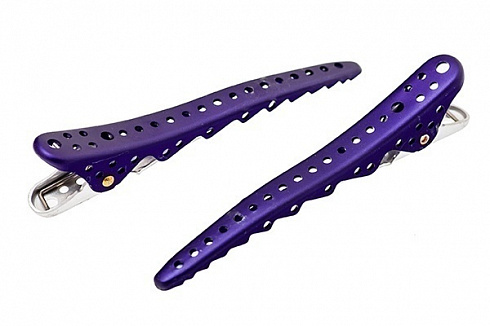 Зажимы для волос Y.S.park Shark Clip purple, фиолетовые, длина 10 см, аллюминий, 8 шт.
