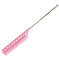 Расчёска с металлическим хвостиком Y.s.park 122 dolly pink, розовая, 25 см, длина хвостика-12.5 см, стандартные зубцы