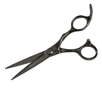 Ножницы для стрижки волос Katachi Black Daisy K30355, прямые, с титановым покрытием, черные, длина полотна- 5.5
