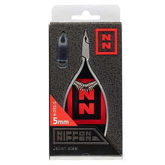 Nippon Nippers. Кусачки для кутикулы N-05S-5. Лезвие 5 мм. Спиральная пружина. Матовые
