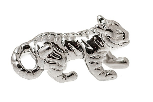 Брелок на ножницы серебристый тигр