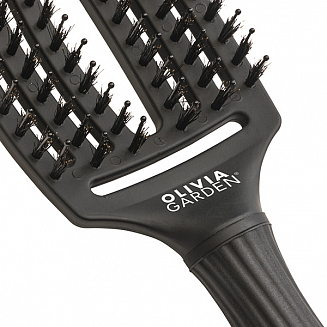 Щетка для волос Olivia Garden  Fingerbrush ID1729, Care Iconic BoarNylon Full, Black, размер- M