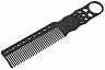 Расчёска Y.s.park 280 soft carbon, черная, карбон,  для стрижки под машинку, 19 см