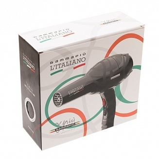 Фен Gamma Piu L'Italiano черный 2000 Вт