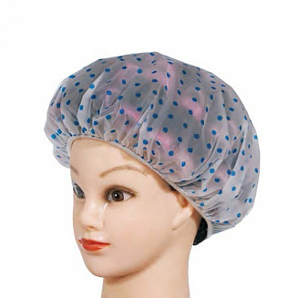 Шапочка для душа в горошек