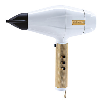 Фен BaByliss PRO WhiteFX 4Artist FXBDW1E, цифровой мотор,  2200Вт, ионизация, 2 насадки+ диффузор