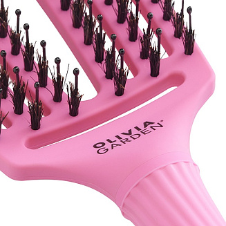 Щетка для волос Olivia Garden Fingerbrush BoarNylon_2024 Bubble Pink ID1844