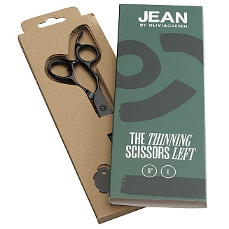 Ножницы филировочные Olivia Garden Jean ID2200 , для левшей, черные, длина полотна- 6,35