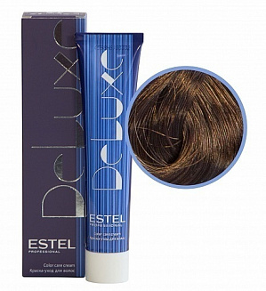 Estel Professional 6/75 краска-уход  Deluxe, темно-русый коричнево-красный 60 мл