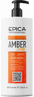 EPICA Professional Amber Shine ORGANIC Шампунь для восстановления и питания, 1000 мл.