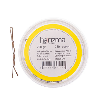 Невидимки Harizma  h10538-04B, коричневые, волнистые, длина- 70мм, 250гр