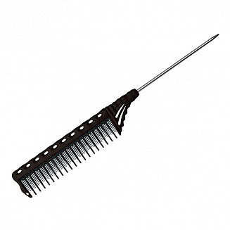 Расческа для начеса с металлическим хвостиком Y.S.park 154-90 black, черная, 23 см