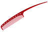 Расчёска с хвостиком Y.s.park 104 red, выгнутая, красная, 20 см