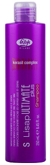 Шампунь разглаживающий для  вьющихся волос Lisap Ultimat Plus Shampoo For Straight And Curly Hair, арт.110856000, 250 мл