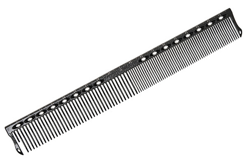 Расчёска для стрижки Y.S. park G20  soft carbon, с линейкой, 20 см ,чёрная