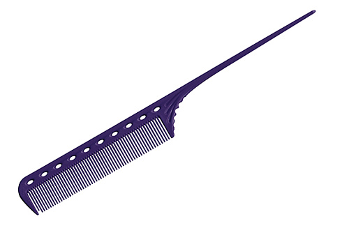 Расчёска с хвостиком Y.s.park 101 purple, фиолетовая, 21.6 см, для выделения прядей, окраски и химической завивки