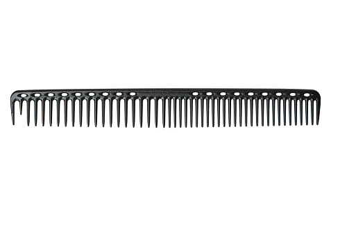 Расческа для стрижки Y.S.park G33 soft carbon, 23 см, с линейкой на обушке, редкозубая, черная