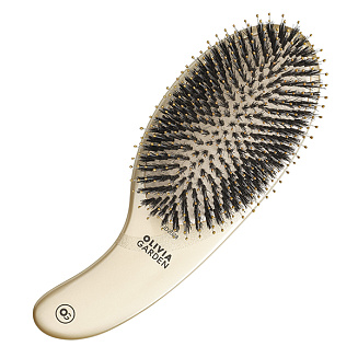 Расчёска- щетка Olivia Garden Expert Care Curve BoarNylon Bristles Gold ID2088, нейлон+ щетина