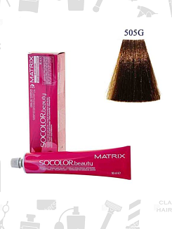 Краска для волос Matrix Socolor Beauty 505G, очень светлый блондин золотистый, перманентная, 90 мл
