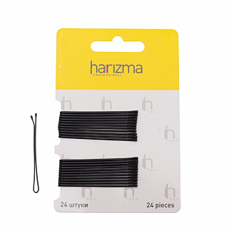 Невидимки 50 мм прямые 24 шт черные Harizma