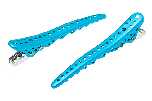 Зажимы для волос Y.s.park Shark clip light blue  metal , голубые, в упаковке -2 шт.