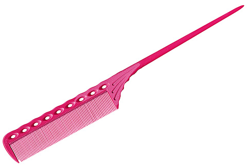 Расчёска с хвостиком Y.S.park 115 pink, розовая, 21.5 см, термостойкая