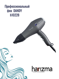 Фен для сушки волос Harizma Dandy h10228, LED- дисплей, 3 температурных режима, 2 скорости, мощность- 2400 Вт